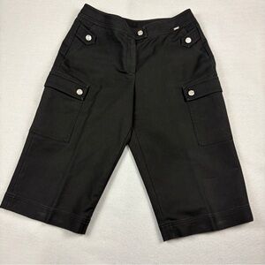 St. John Collection women's black cargo Bermuda shorts